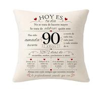 Regalos de Cumpleaños para Mujeres de 90 Años Fundas de cojín de regalo para el 90.º Cumpleaños para Mamá Abuela Tía Novia Esposa Hermana Amiga Prima Compañera Decoración de Cumpleaños (90-ella)