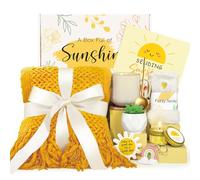 Regalos de cumpleaños para mujeres, paquete de 11 piezas de cuidado solar para mujeres, cestas de regalo de cuidado personal, regalos de girasol para mujeres, regalos de aliento para su hermana, mejor
