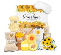 Regalos de cumpleaños para mujeres, paquete de cuidado personal de girasol, envío de sol, regalos para mujeres, ella, hermana, mamá, mejores amigas, cesta de spa de relajación única perfecta para el