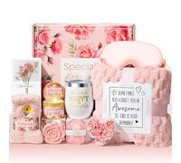 Regalos de cumpleaños para mujeres, regalo de cuidado personal, canastas de regalo de spa de rosas, juego de baño, paquete de cuidado para recuperarse pronto, regalos del día de San Valentín para ella
