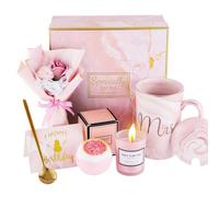 Regalos de cumpleaños para mujeres, regalos de feliz cumpleaños para mujeres, ideas de regalo de taza cesta rosa, juego de regalo para mejores amigas, hermanas femeninas, madres, esposas, amigas