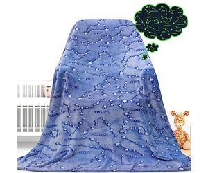 Regalos de cumpleaños para niños, niñas y mujeres, manta suave que brilla en la oscuridad, manta de constelaciones astronómicas, espacio, sistema solar, manta para amantes de las estrellas, regalo