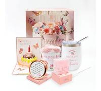 Regalos de cumpleaños únicos para mujeres, ideas de regalo para ella, mamá, esposa, hermana, amiga, compañera de trabajo, caja de cumpleaños de lujo para mujer, cesta de regalo con vaso, jabón de