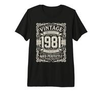 Regalos de cumpleaños Vintage de 1981 para Hombres y Mujeres Camiseta Premium
