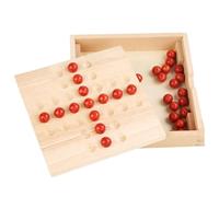 Regalos de dinero: cadena de luces LED de 5,90 pulgadas, juguetes solitarios de madera portátiles, decoración de mesa para sala de estar y oficina | Juego de mesa de solitario interior de madera clási
