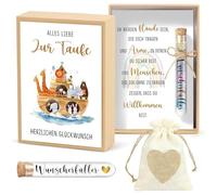 Regalos de dinero para bautizo, incluye tarjeta de amor para bautizo, caja de regalo de plástico, tubo de ensayo, bolsa de yute, regalo de bautizo para niños y niñas