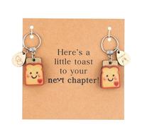 Regalos de felicitaciones, llavero inspirador de tostadas de madera, regalo para colegas y mujeres, regalos significativos de buena suerte para nuevo trabajo, graduación, despedida, cumpleaños