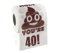 Regalos de feliz 40 cumpleaños, rollo de papel higiénico divertido de 3 capas, regalo de broma de papel higiénico con texto en inglés "Holy Poop You're 40", bromas y sorpresas, decoración de baño para