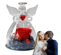 Regalos de Flores de Rosa de ángel, Regalos de ángel de Copa de Rosa conservados | Regalo de Flores eternas, Regalo de ángel, Regalo de Rosa conservado para cumpleaños, Navidad, Boda