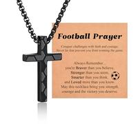 Regalos de fútbol para niños, collar de cadena de cruz de fútbol para niños, cumpleaños, Navidad, graduación, bautizo, regalos para adolescentes, rellenos de calcetines de Navidad para hijo, nieto