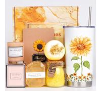 Regalos de girasol que envían cestas de sol, regalo inspirador para cumpleaños de mujeres, spa relajante, recuperarse pronto, taza de café de girasol, regalos de aliento para tu pareja, mejor amiga,