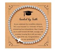 Regalos de graduación, delicadas pulseras de cuentas de plata con brújula de onda cruzada para mujeres, regalos de agradecimiento para profesores, regalos de graduación para su hermana, hija, mejor