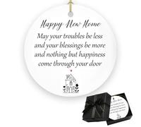 Regalos de inauguración de la casa Ornamento de la casa Nueva 2026 con Caja de Regalo de cerámica Redonda, Regalos de inauguración de la casa Nueva para Mujeres, Familia