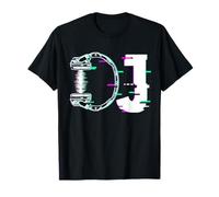 Regalos de InGENIUS DJ Music Headphone Disc Jockey Camiseta Unisex-Adulto con Manga Larga y Cuello en U en Negro, Talla S