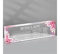 Regalos de jefa para mujer, citas inspiradoras, regalos de oficina para mujeres, decoración de oficina de acrílico, regalos de cumpleaños, recuerdo de agradecimiento y pisapapeles para mujer líder