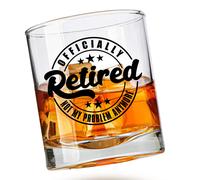 Regalos de jubilacin para hombres: vaso de whisky divertido. Jubilado oficialmente. Ya no es mi problema. Regalo de jubilacin de bourbon para p