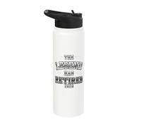Regalos de jubilación divertido gráfico The Legend Has Retired Stainless Steel Insulated Water Bottle