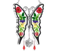 Regalos de Ky & Bosam para mujeres Te amo abuela mariposa Swratcher Glass Swatchers para ventana colgando para la ventana Decoracin del hogar Corgad