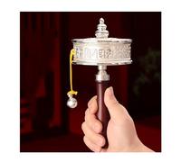 Regalos de meditación, budismo para principiantes Rueda de oración de mano Rueda de oración budista Rueda de oración de mano budista tibetana con desplazamiento