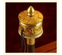 Regalos de meditación, budismo para principiantes Rueda de oración de mano Rueda de oración budista Rueda de oración hecha a mano de cobre budista tibetano de primera calidad Rueda