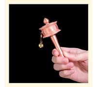 Regalos de meditación, budismo para principiantes Rueda de oración de mano Rueda de oración budista Rueda de cobre hecha a mano tibetana Altar de mantra curativo Religión budista d