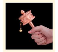 Regalos de meditación, budismo para principiantes Rueda de oración de mano Rueda de oración budista Rueda de cobre hecha a mano tibetana Altar de mantra curativo Religión budista d