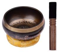 Regalos de meditación, juego cuencos tibetanos hechos a mano, budismo con cuenco sonido Metal hecho a 12,5 cm/5 pulgadas, accesorios yoga