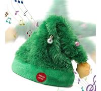 Regalos de Navidad, divertidos sombreros de árbol de Navidad animados bailando, sombrero de Papá Noel musical de 27 pulgadas, sombrero de felpa para regalo de Navidad