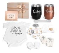 Regalos de nueva mamá para mujeres, los mejores regalos de embarazo para nuevos padres, regalos de revelación de género con mamá y papá, juego de vasos para madres primerizas, esperando que los padres