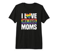 Regalos de Orgullo LGBT lésbico con la canción «I Love My Two Moms» para niños Camiseta Premium