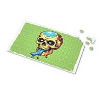 Regalos de Pascua para adultos, rompecabezas de calavera zombi con lengua azul y sangre, regalos de Pascua para adultos, rompecabezas de 500 piezas (500 piezas)
