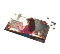 Regalos de Pascua para niños pequeños Creative Corner: una niña dibujando junto a la ventana, rompecabezas de 300 piezas para adultos (1000 piezas)