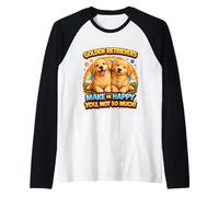 Regalos de Perro de Dibujos Animados Golden Retrievers Cute Retriever Dogs Camiseta Manga Raglan