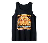Regalos de Perro de Dibujos Animados Golden Retrievers Cute Retriever Dogs Camiseta sin Mangas