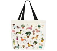 Regalos de perro salchicha, bolsas de lona para mujer, bolsa de la compra reutilizable de gran capacidad, perro salchicha, regalos para amantes de los animales, bolsa de aseo portátil para mujer, para