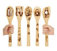 Regalos de Pesadilla antes de Navidad, 5 cucharas de madera para cocinar, juego de utensilios de cocina de pesadilla antes de Navidad, juego de utensilios de cocina de madera para regalos del día de