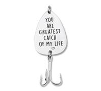 Regalos de pesca para marido, novio, para hombres, pescadores, regalos para marido, esposa, aniversario, para amantes de la pesca, con el anzuelo de pesca You Are Greatest Catch of My Life