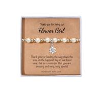 Regalos de propuesta de niña de las flores, ¿serás mi niña de las flores? Bonita pulsera elástica de agradecimiento para damas de honor para niñas en el día de la boda