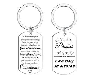 Regalos de sobriedad para mujeres y hombres, llavero sobrio, regalos de recuperación, regalos orgullosos de ti, llavero de aniversario de sobriedad, regalo de aliento, llavero inspirador, regalos