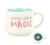 Regalos de unicornio para mujeres, niñas y novias, divertida taza de animales 3D de 350 ml, taza de café de cerámica, regalo de cumpleaños para bodas, amantes de los unicornios (azul)