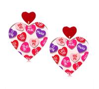 Regalos del da de San Valentn para sus aretes de corazn rosa fuerte Mensaje de conversacin de amor acrlico Pendientes xoxo Taylor Eras Tour Swif