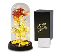 Regalos del Día de la Madre para Mamá, Regalos Para Mujeres,Rosa Eterna,Regalo de Rosa de Flores Artificiales para Mamá Esposa,Flor de Rosa en Cúpula de Cristal, Regalo para Cumpleaños Aniversario