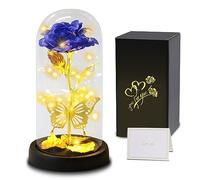 Regalos del Día de la Madre para Mamá, Regalos Para Mujeres,Rosa Eterna,Regalo de Rosa de Flores Artificiales para Mamá Esposa,Flor de Rosa en Cúpula de Cristal, Regalo para Cumpleaños Aniversario