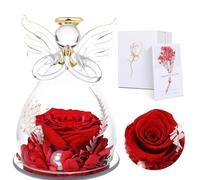 Regalos del Día de la Madre, Rosa Eterna Real, Flor Eterna para Abuela mamá Chicas, Regalos Originales para Mujer, Angeles Figuras para el hogar, Regalo de cumpleaños para Mamá Esposa Abuela Novias