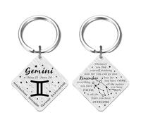 Regalos del zodiaco para mujeres y hombres, llavero de horóscopo con signo del zodiaco, 12 regalos de constelación del zodiaco para amigos y familiares, Llavero del zodiaco Géminis