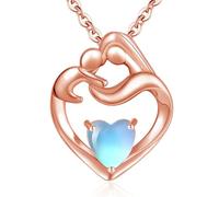 Regalos Dia De La Madre, Cadena Chapado en Oro Rosa Plata 925, Corazon Colgante Bisutería Mujer, Regalos para Mama Cumpleaños Navidad San Valentin, Día De La Madre, Mothers Day Gifts for Mum