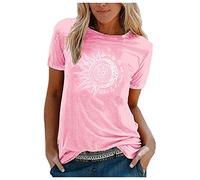 Regalos Dia de la Madres Camiseta De Pico Mujer Camisola Mujer Verano Camisetas Holgadas Mujer Camisas Mujer Manga Corta Camiseta Violeta Mujer Blusas De Mujer Elegantes Camisa Pirata Mujer Rebajas