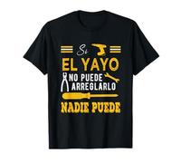 regalos dia del padre 2021 para abuelo Camiseta Si El Yayo No Puede arregarlo Nadie Puede Hombre Manga corta Jersey Black S