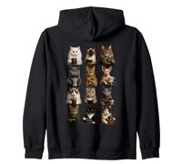 Regalos Divertidos para Gatos Coffee Cats Latte Kitten Grid Sudadera con Capucha