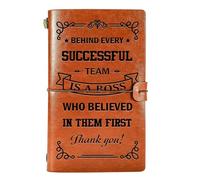 Regalos exitosos de equipo para jefe, regalo de agradecimiento, diario de cuero inspirador para jefe, personal, empleado, mentor, entrenador, regalos de agradecimiento para jubilación de cumpleaños